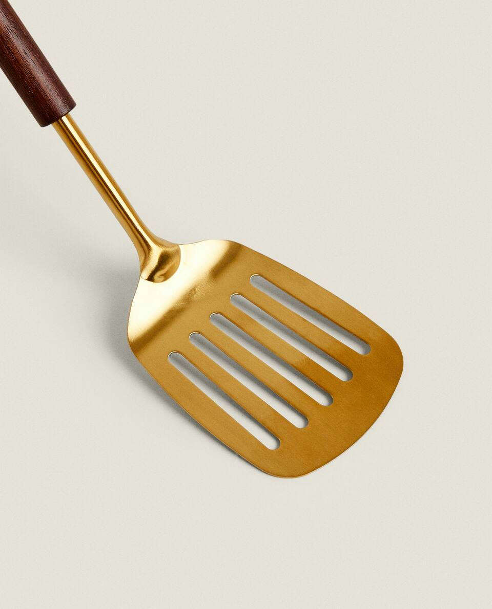 WOOD AND METAL SPATULA