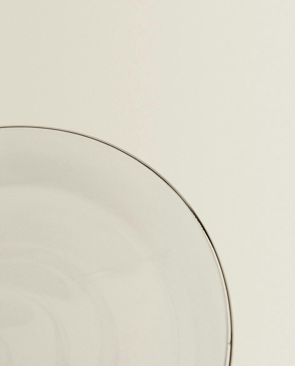 BOROSILICATE GLASS SIDE PLATE WITH RIM