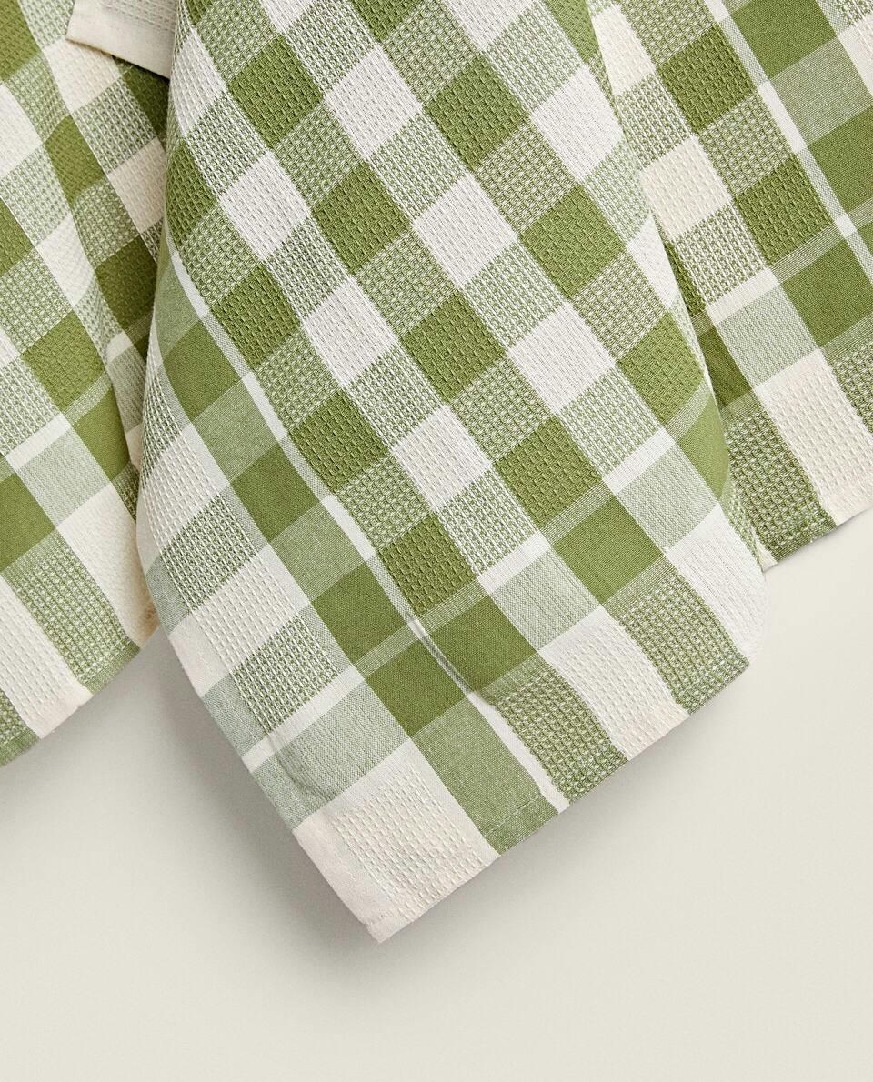 CHECK WAFFLE TEA TOWEL (PACK OF 2)