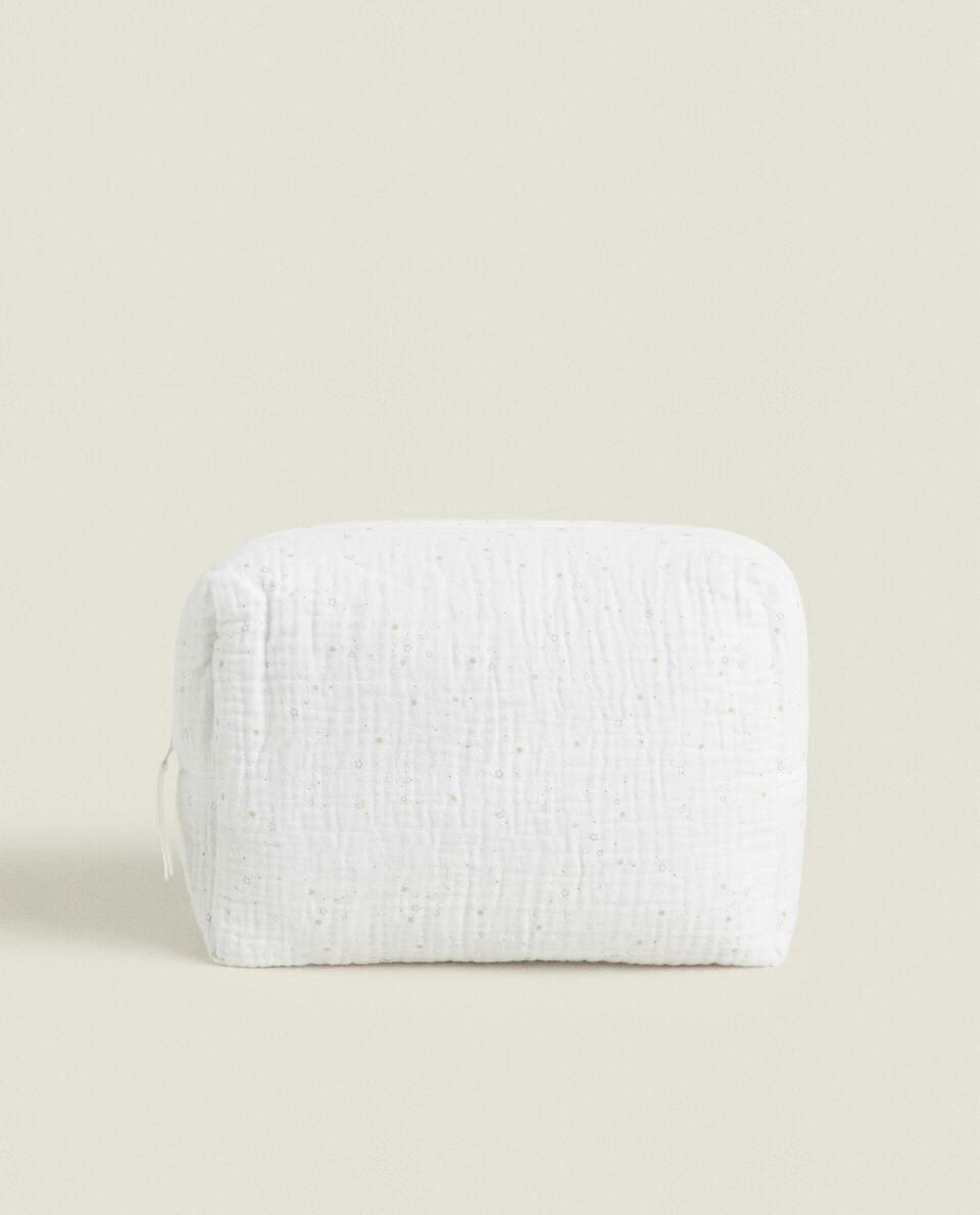 COTTON MUSLIN STAR TOILETRY BAG