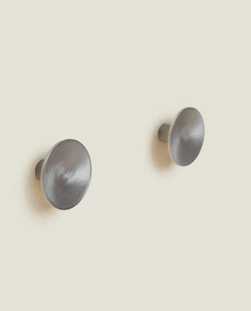 SILVER-COLOURED DOOR KNOB (PACK OF 2)