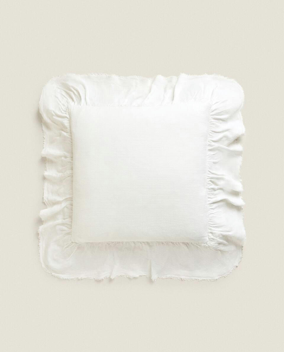 LINEN RUFFLE CUSHION COVER