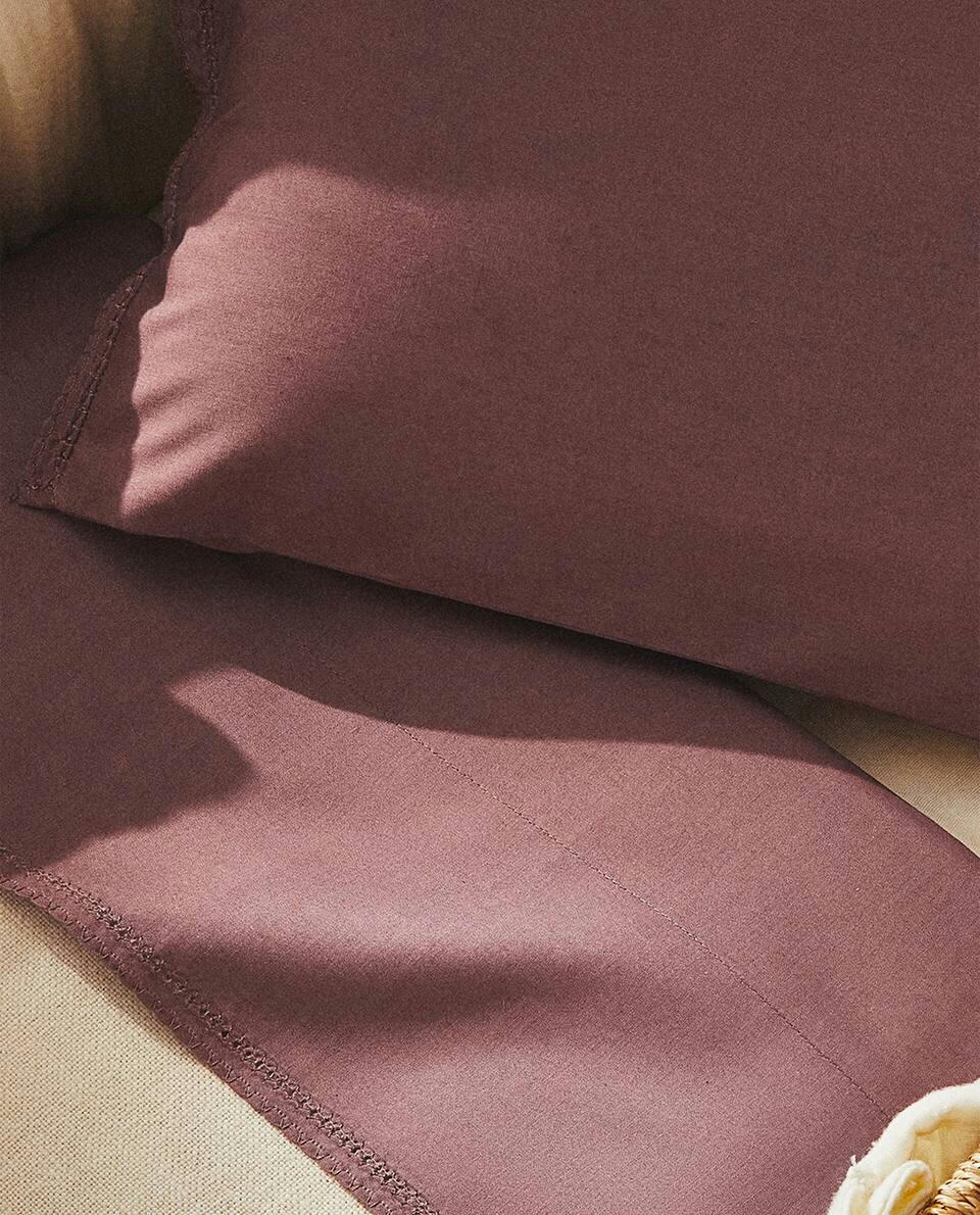 CHILDREN’S FLAT SHEET AND PILLOWCASE SET WITH TOPSTITCHING