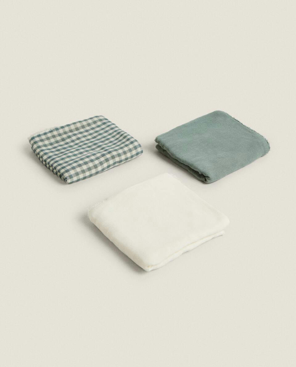 CHILDREN’S GINGHAM MUSLIN CLOTH (PACK OF 3)