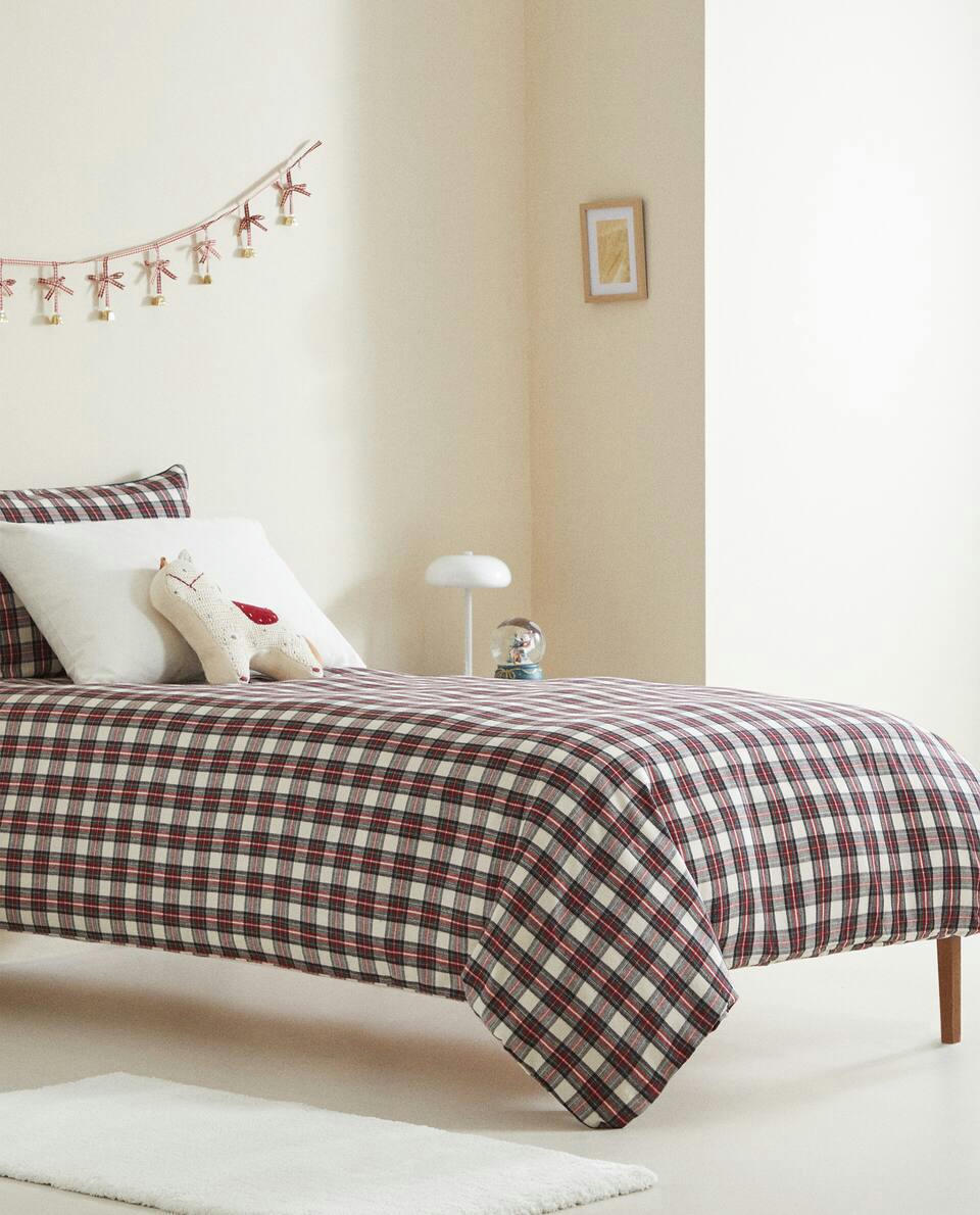 CHRISTMAS TARTAN FLANNEL FITTED SHEET