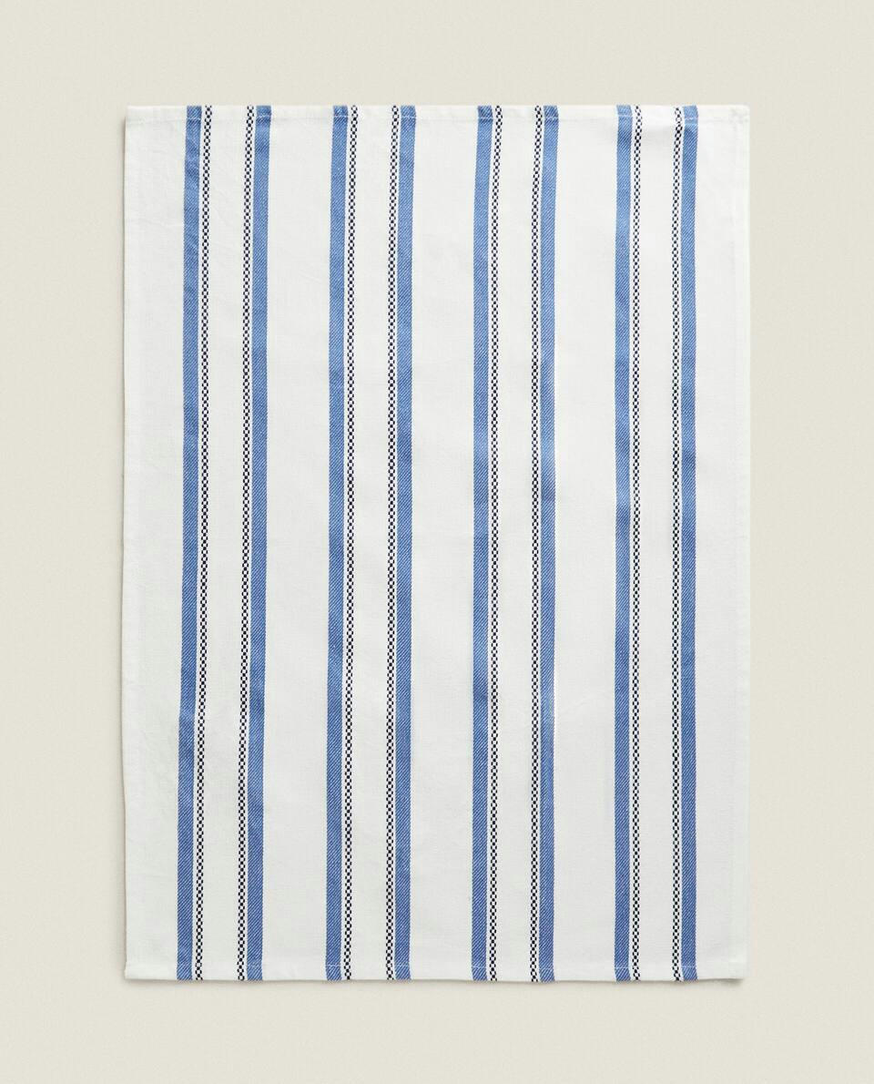 STRIPED DYED THREAD TEA TOWEL (SET OF 2)