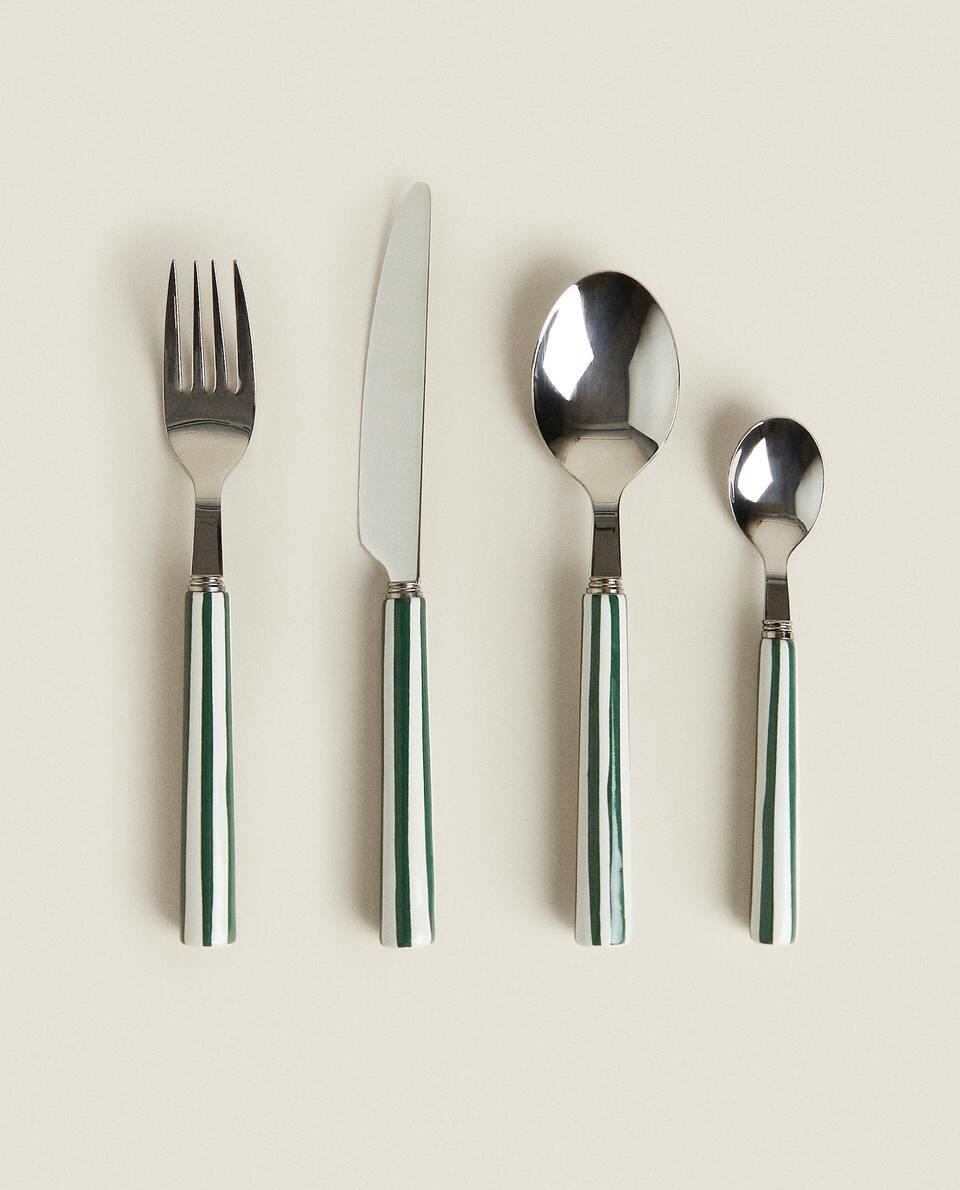 STRIPED CUTLERY SET (4 PIECES)