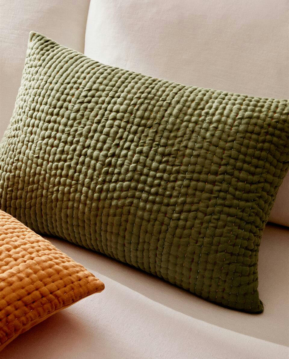 CUSHION COVER WITH TOPSTITCHING