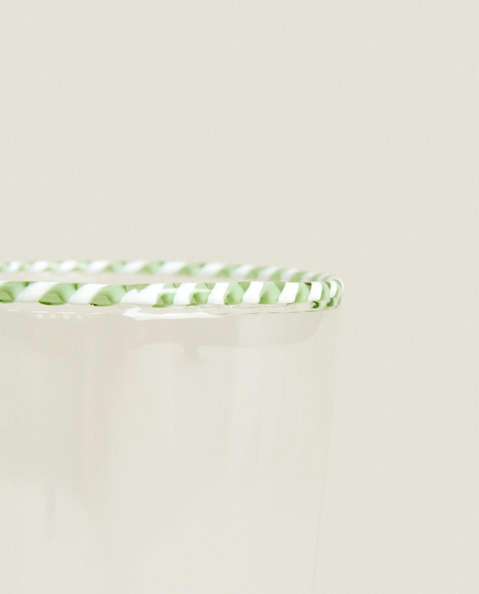 BOROSILICATE GLASS TUMBLER WITH CHRISTMAS CANDY CANE