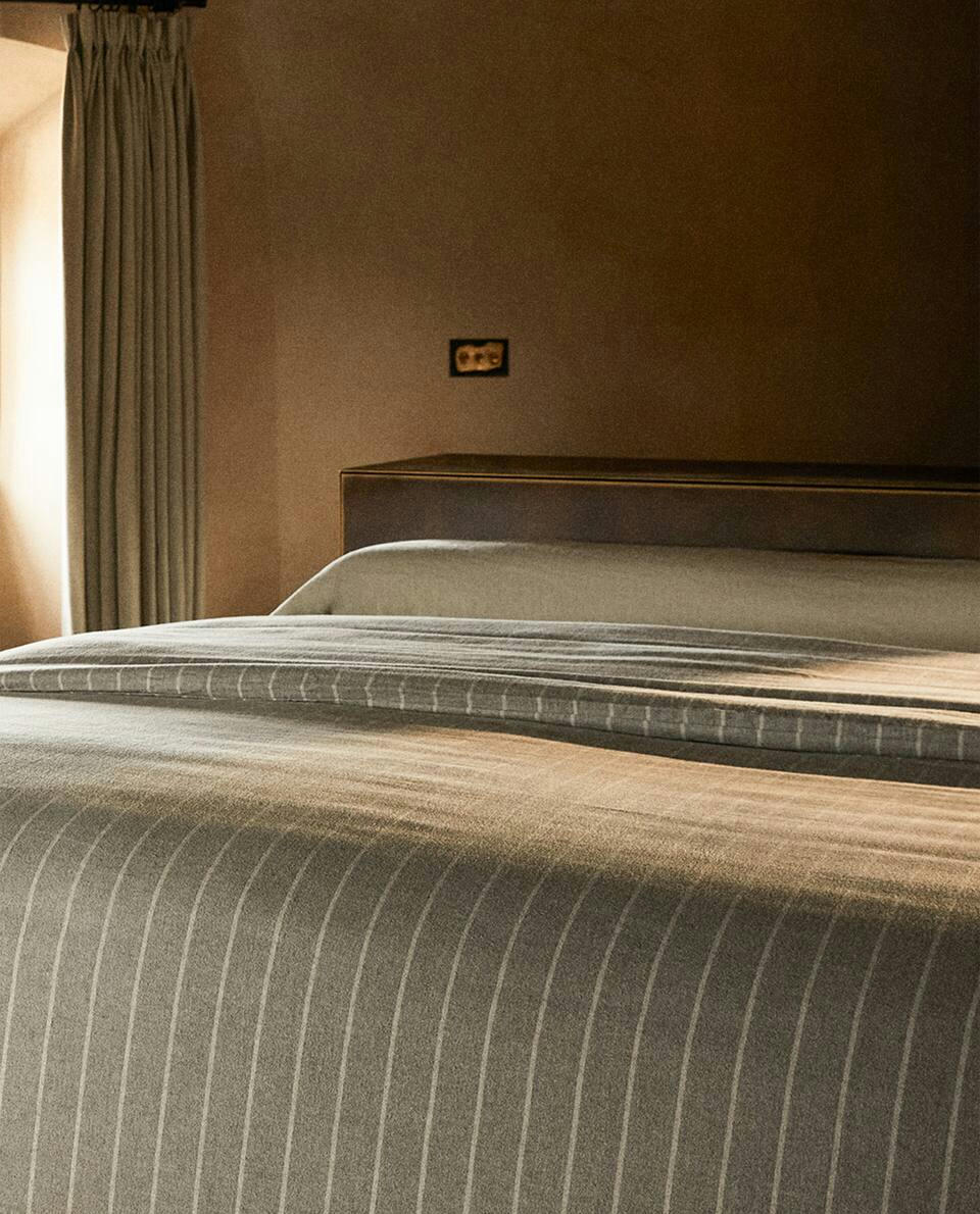 STRIPED FLANNEL DUVET COVER