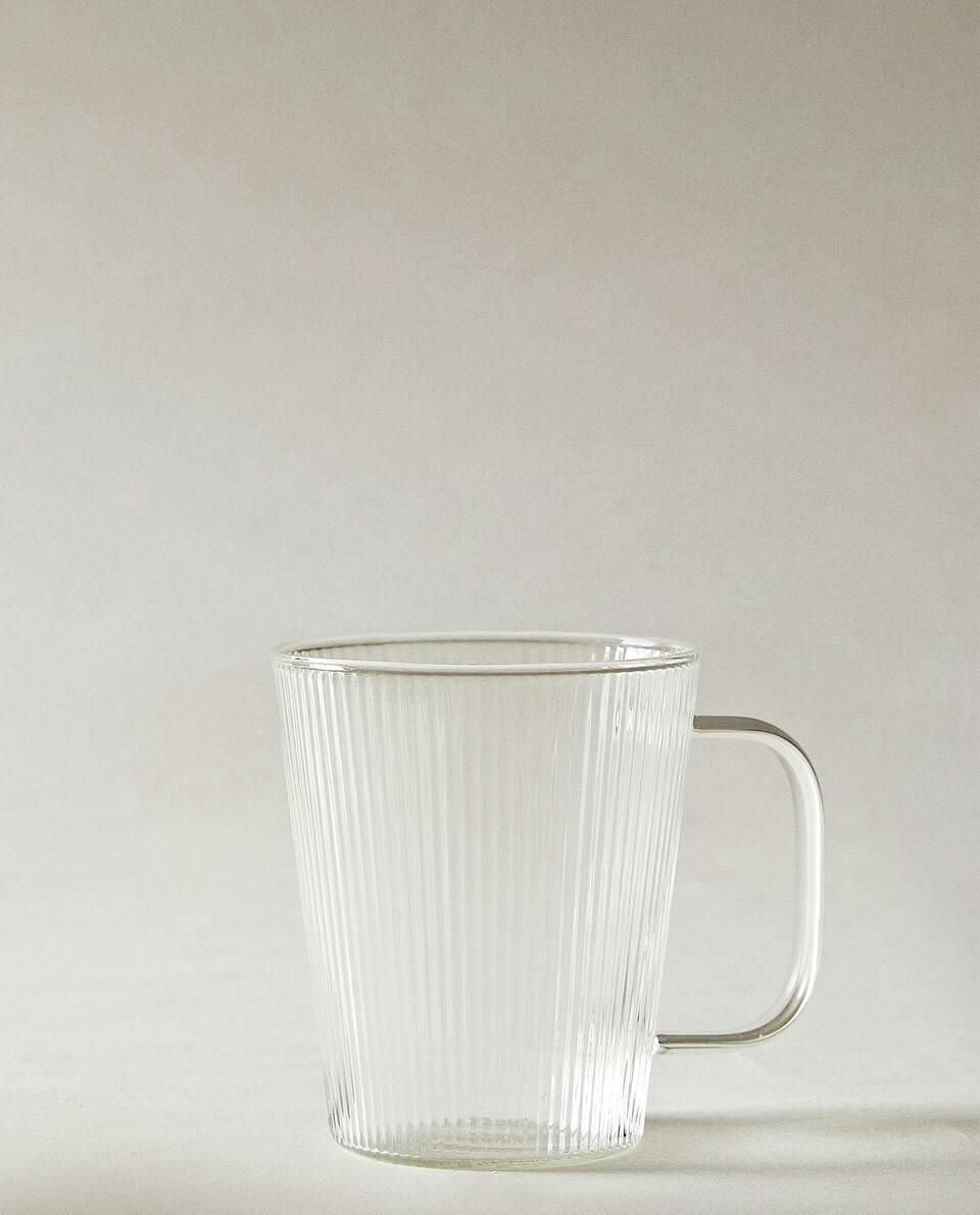 BOROSILICATE GLASS MUG WITH LINES