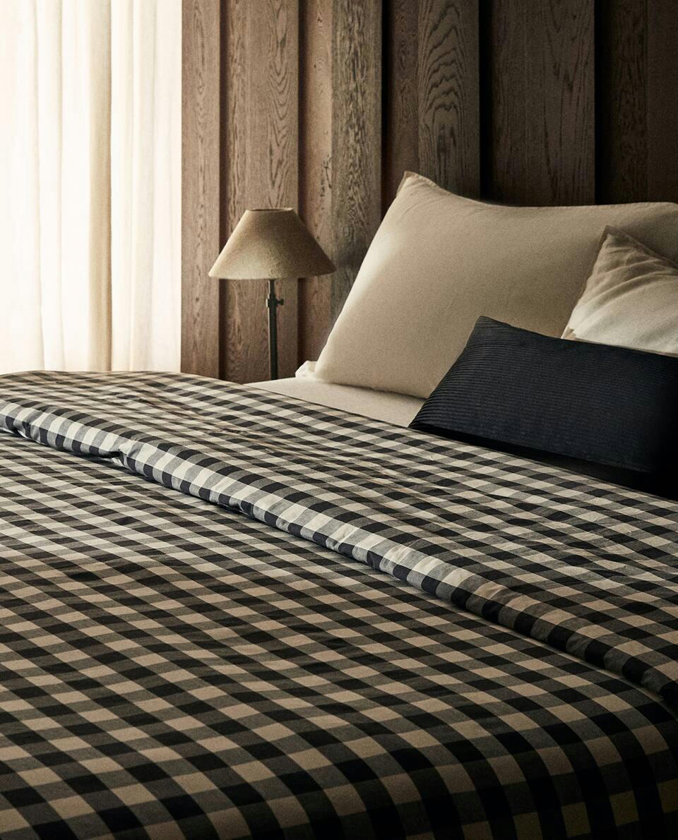 COTTON CHECK DUVET COVER