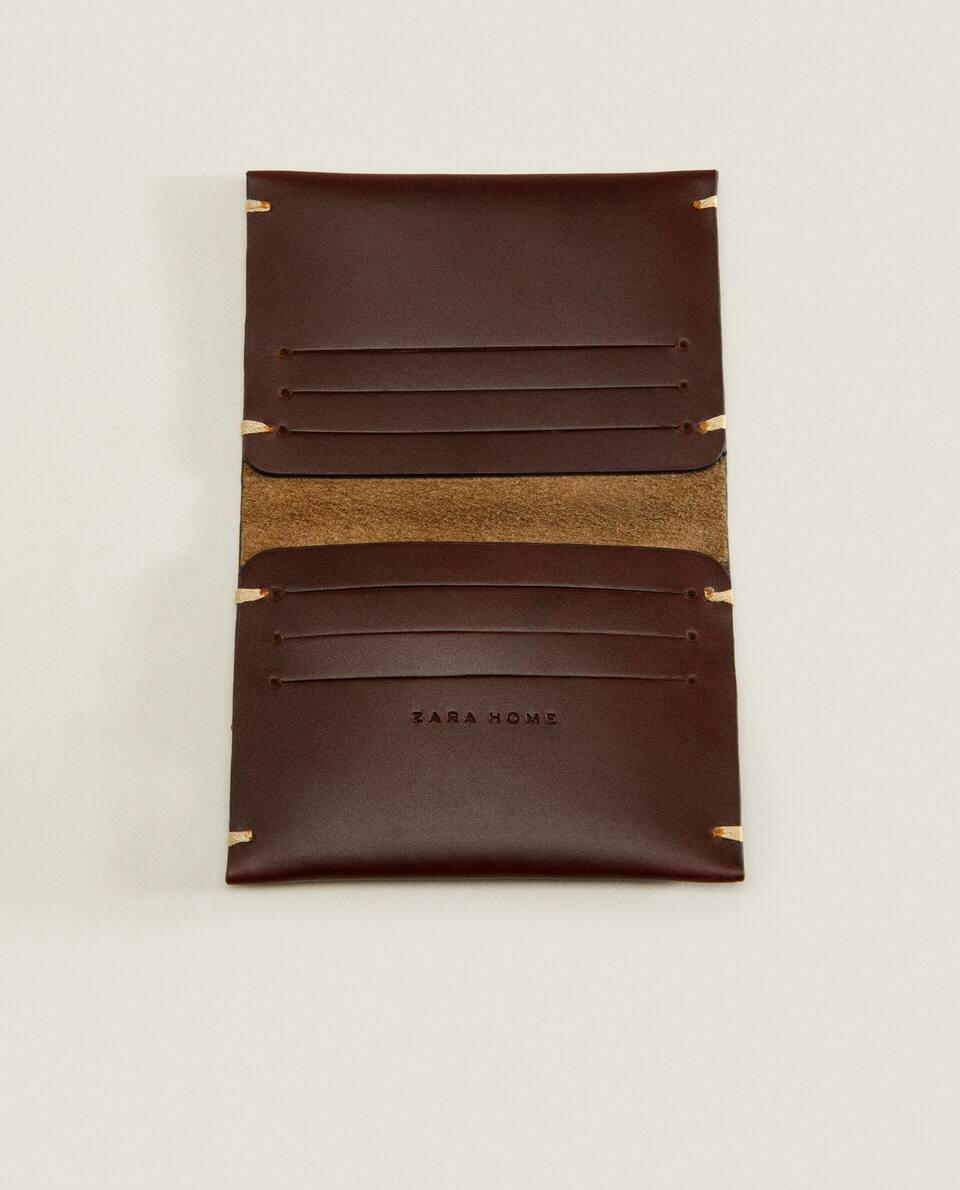 LEATHER WALLET WITH TOPSTICHING DETAIL