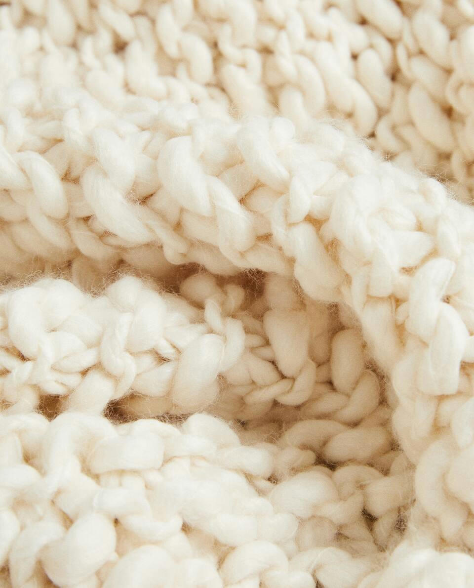 PLAIN CHUNKY KNIT BLANKET