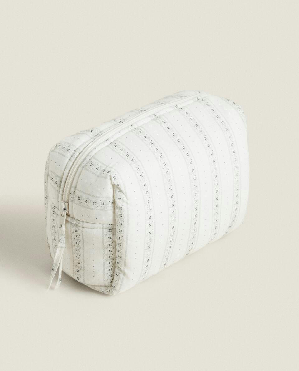 COTTON TOILETRY BAG WITH BORDER