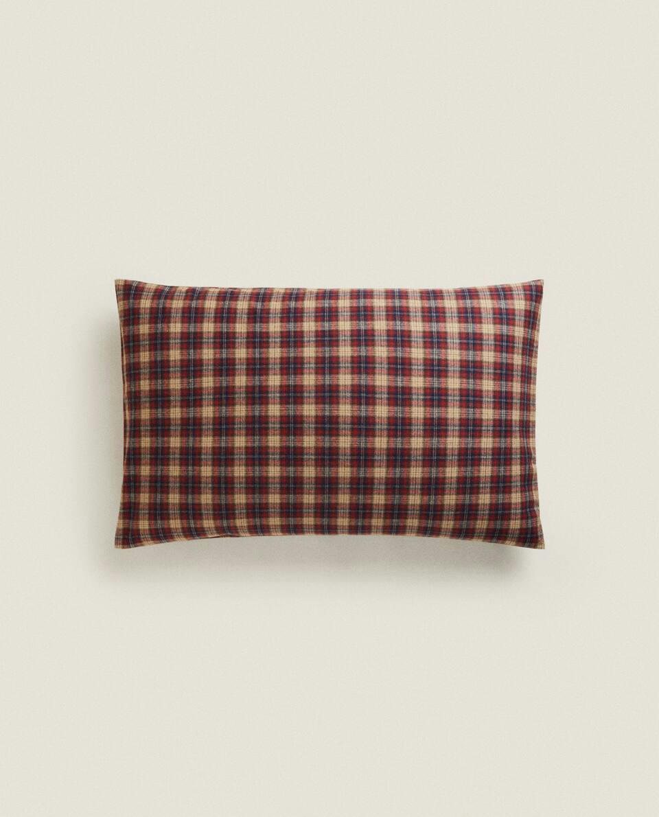 CHECK FLANNEL CHRISTMAS PILLOWCASE