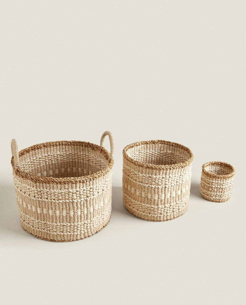 JUTE BASKET WITH BORDER