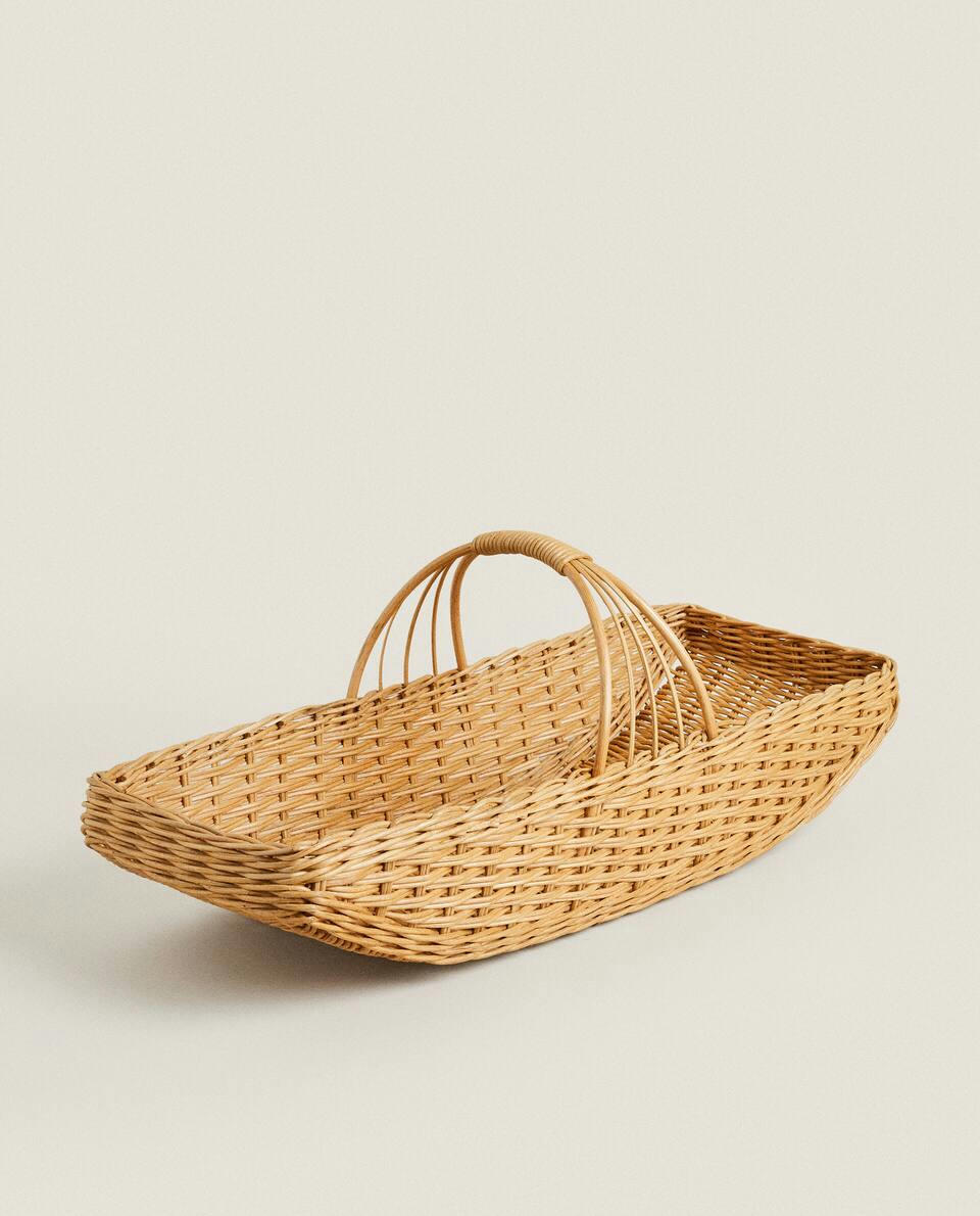WOVEN RATTAN HAMPER