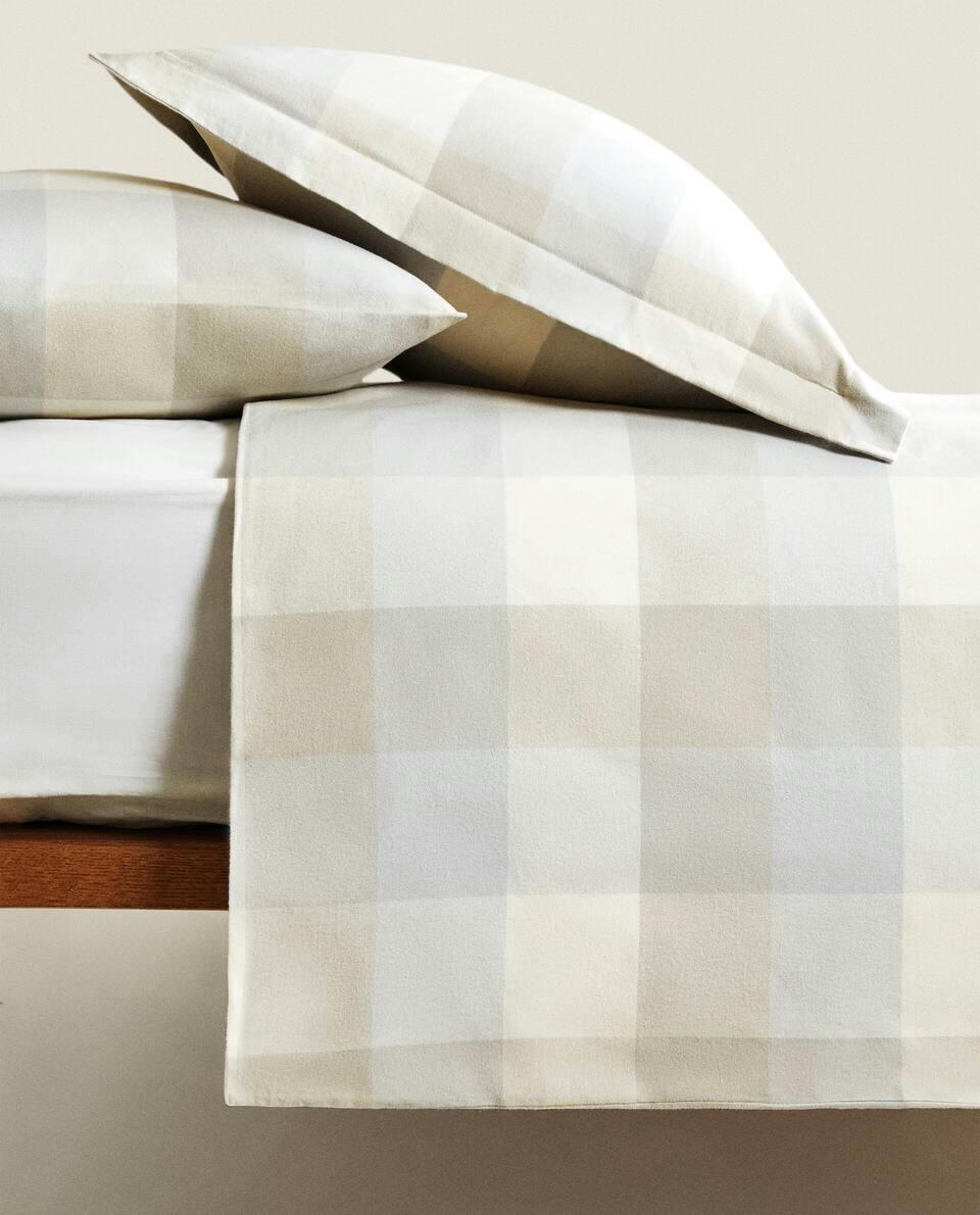 CHECK FLANNEL DUVET COVER