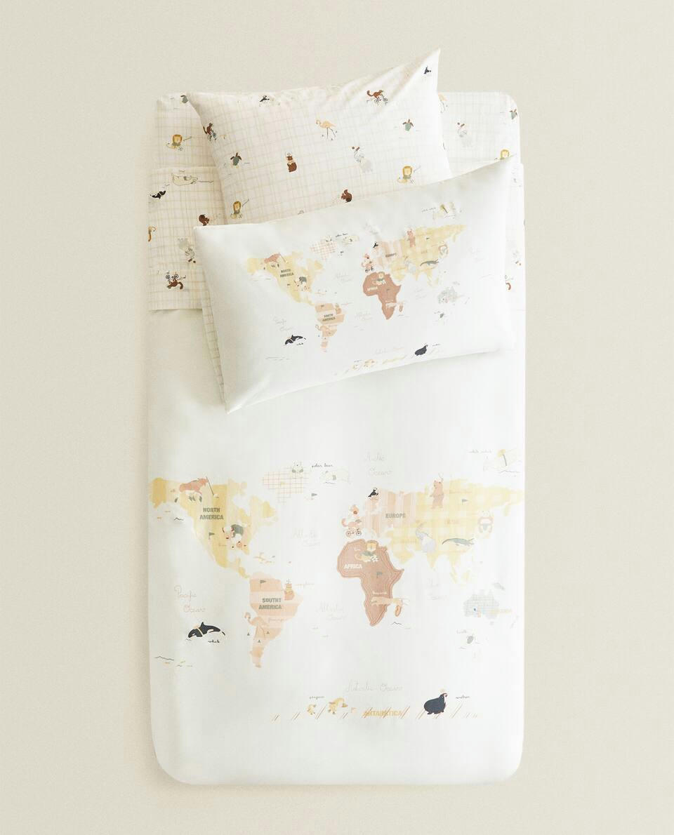 MAP PRINT DUVET COVER