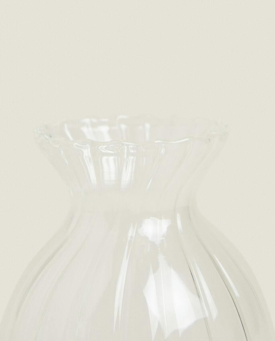 BOROSILICATE GLASS VASE WITH LINES