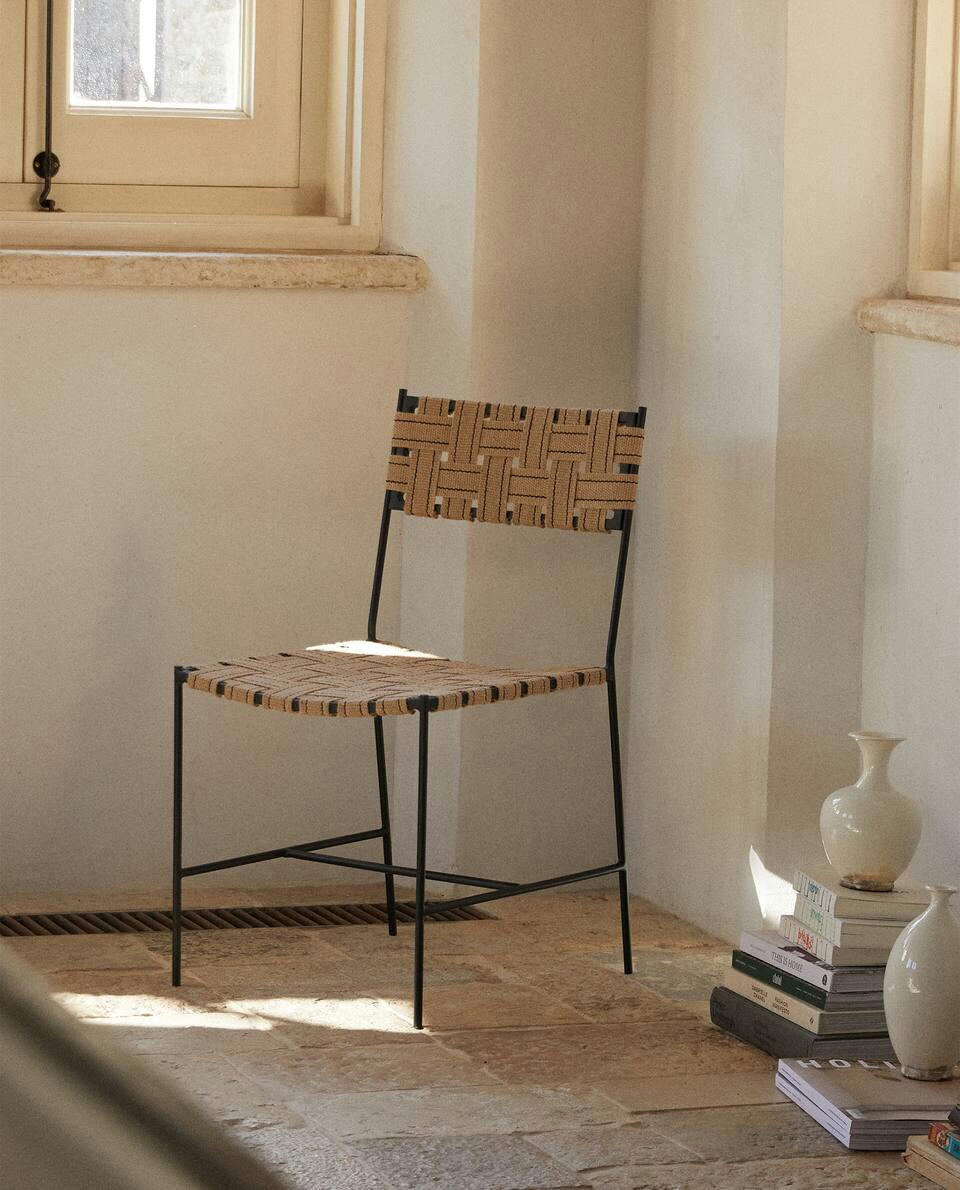 WOVEN JUTE METAL CHAIR