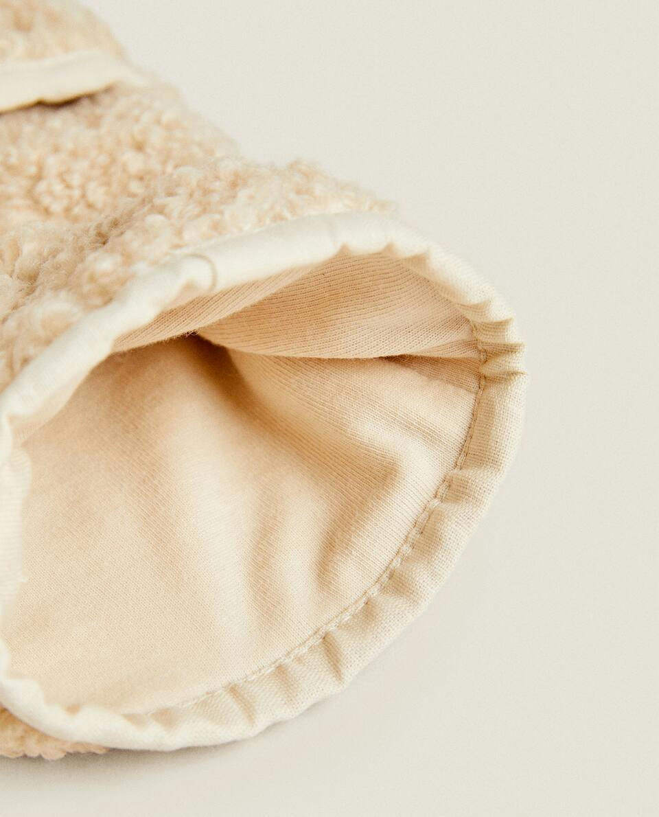 FAUX SHEARLING MITTENS