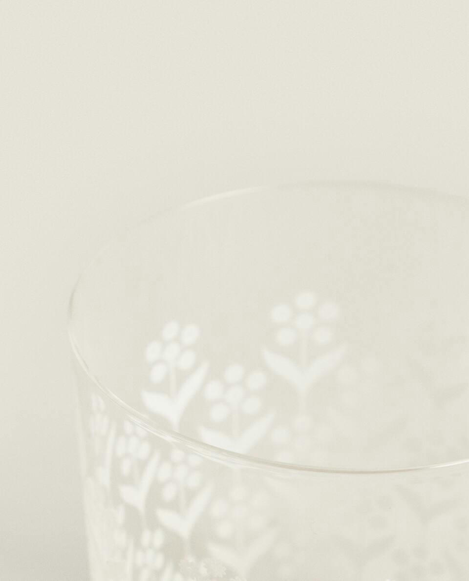 FLORAL GLASS TUMBLER