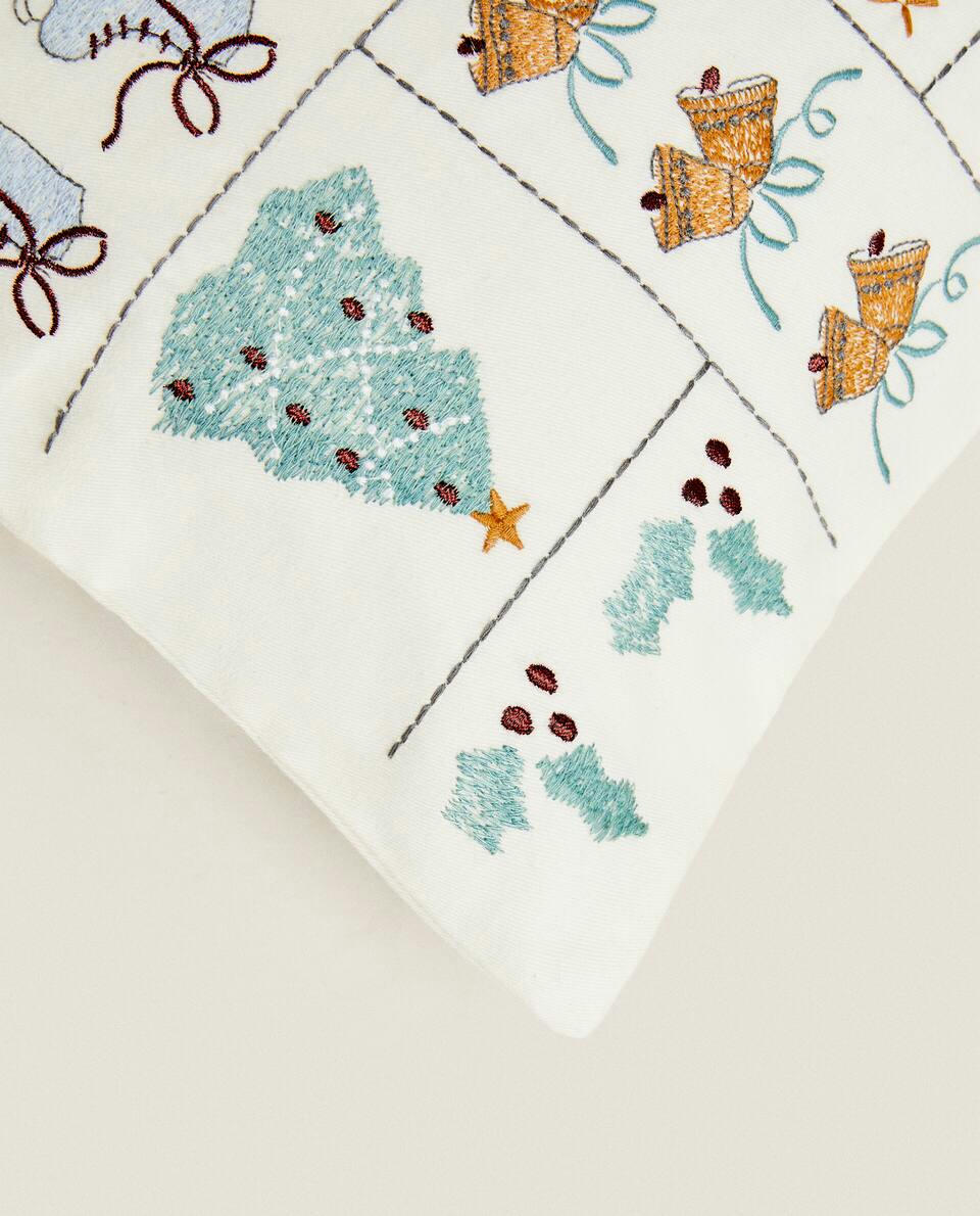 CHILDREN'S COTTON PATCHWORK CHRISTMAS CUSHION COVER