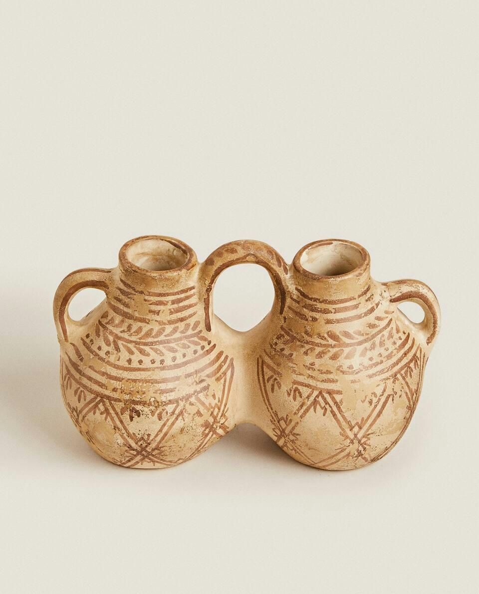 DOUBLE CERAMIC VASE