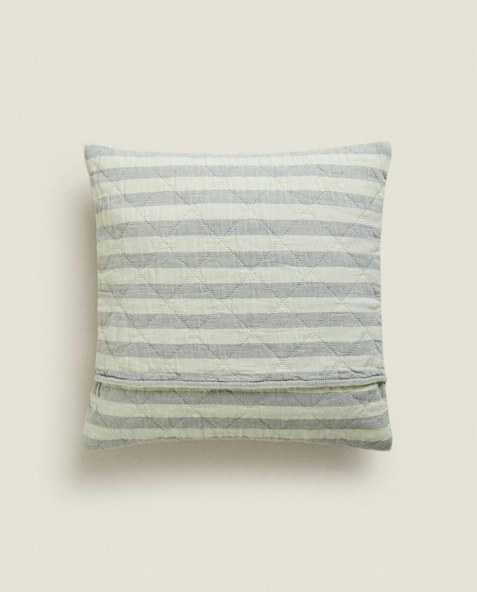 DYED THREAD STRIPED CUSHION COVER