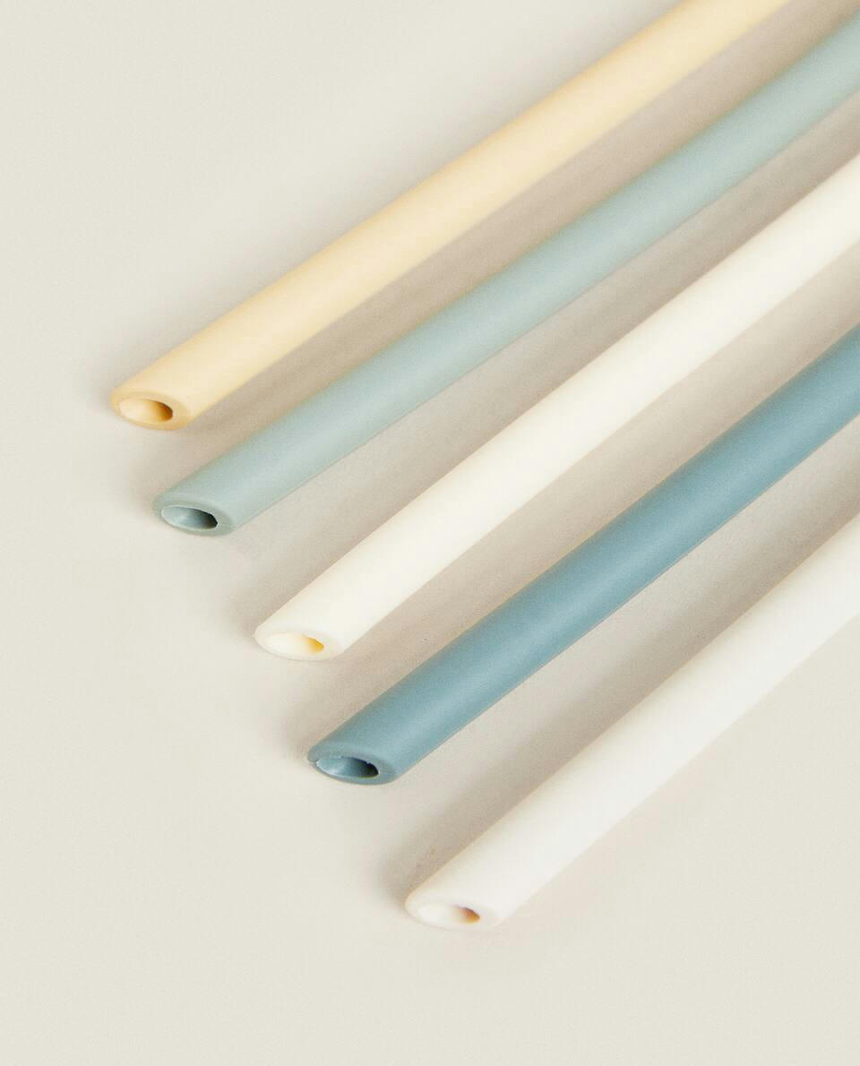 SILICONE STRAWS (PACK OF 5)