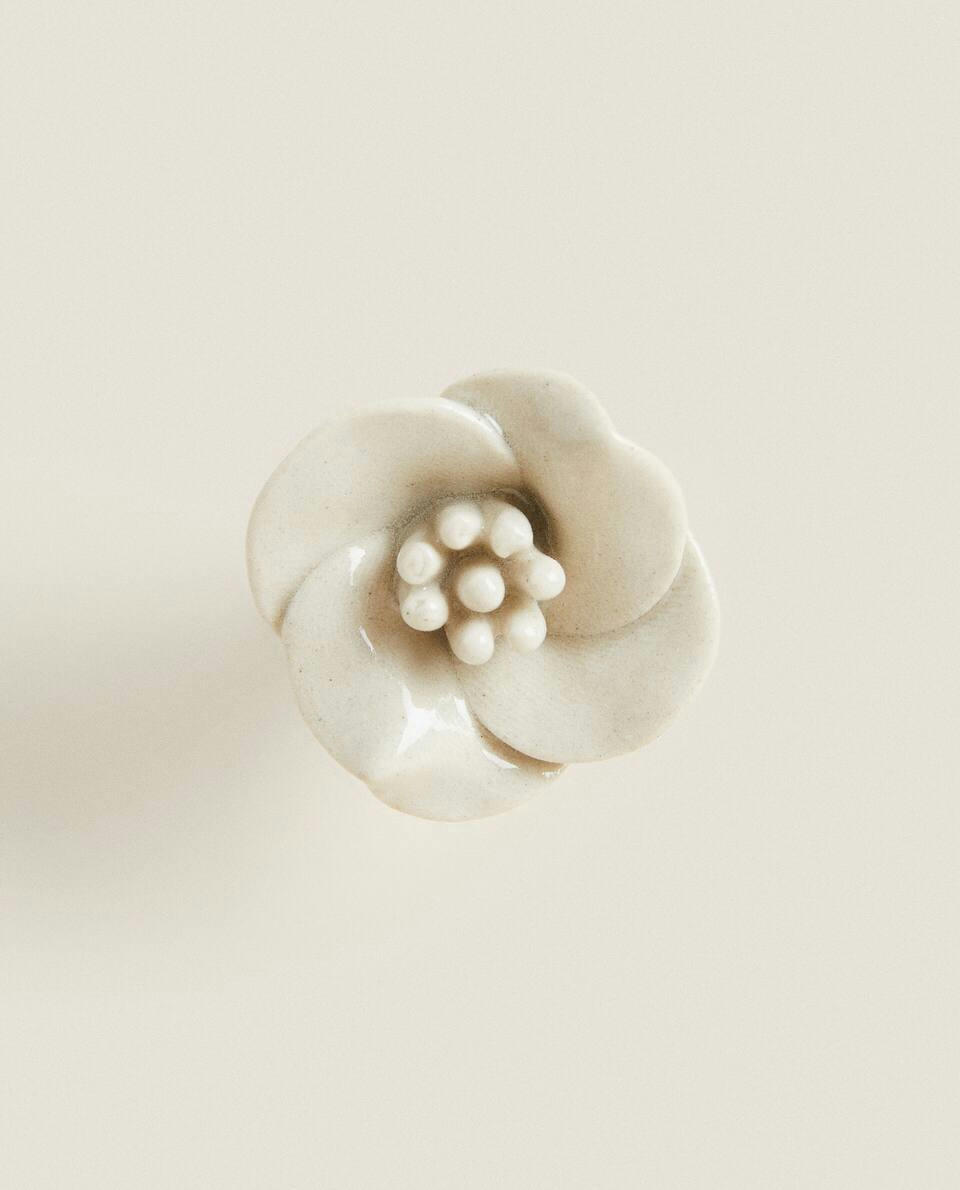 CERAMIC FLOWER DOOR KNOB (PACK OF 2)
