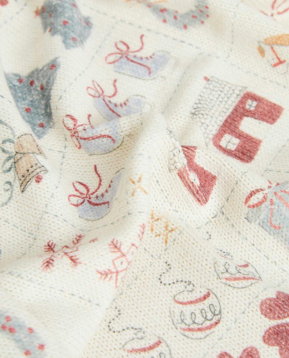 CHILDREN’S CHRISTMAS PATCHWORK COTTON KNIT BLANKET