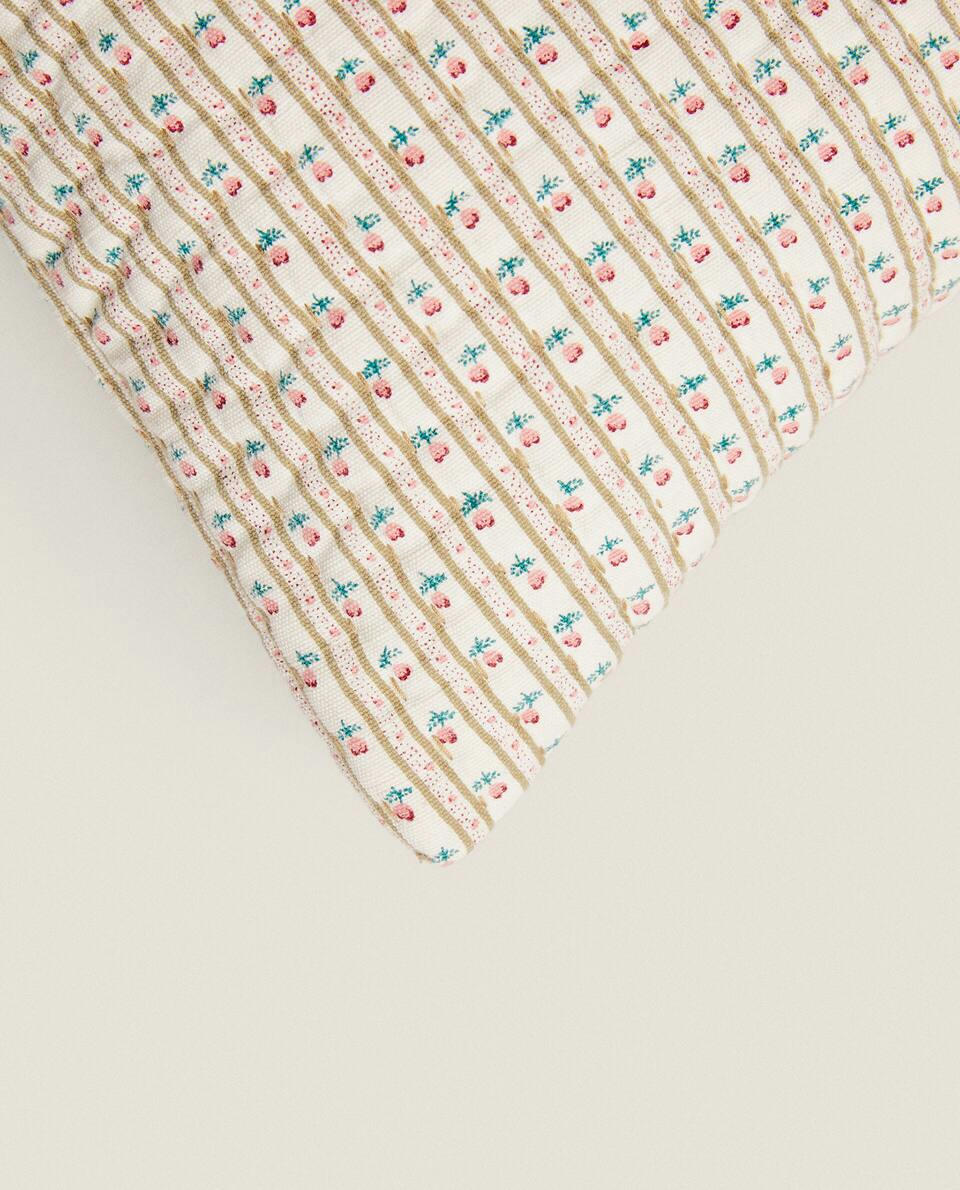 FLORAL COTTON CHRISTMAS CUSHION COVER