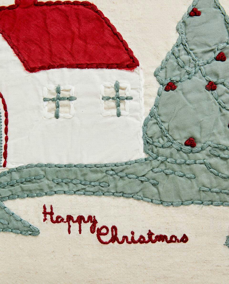 CHILDREN’S CHRISTMAS HOUSE CUSHION COVER