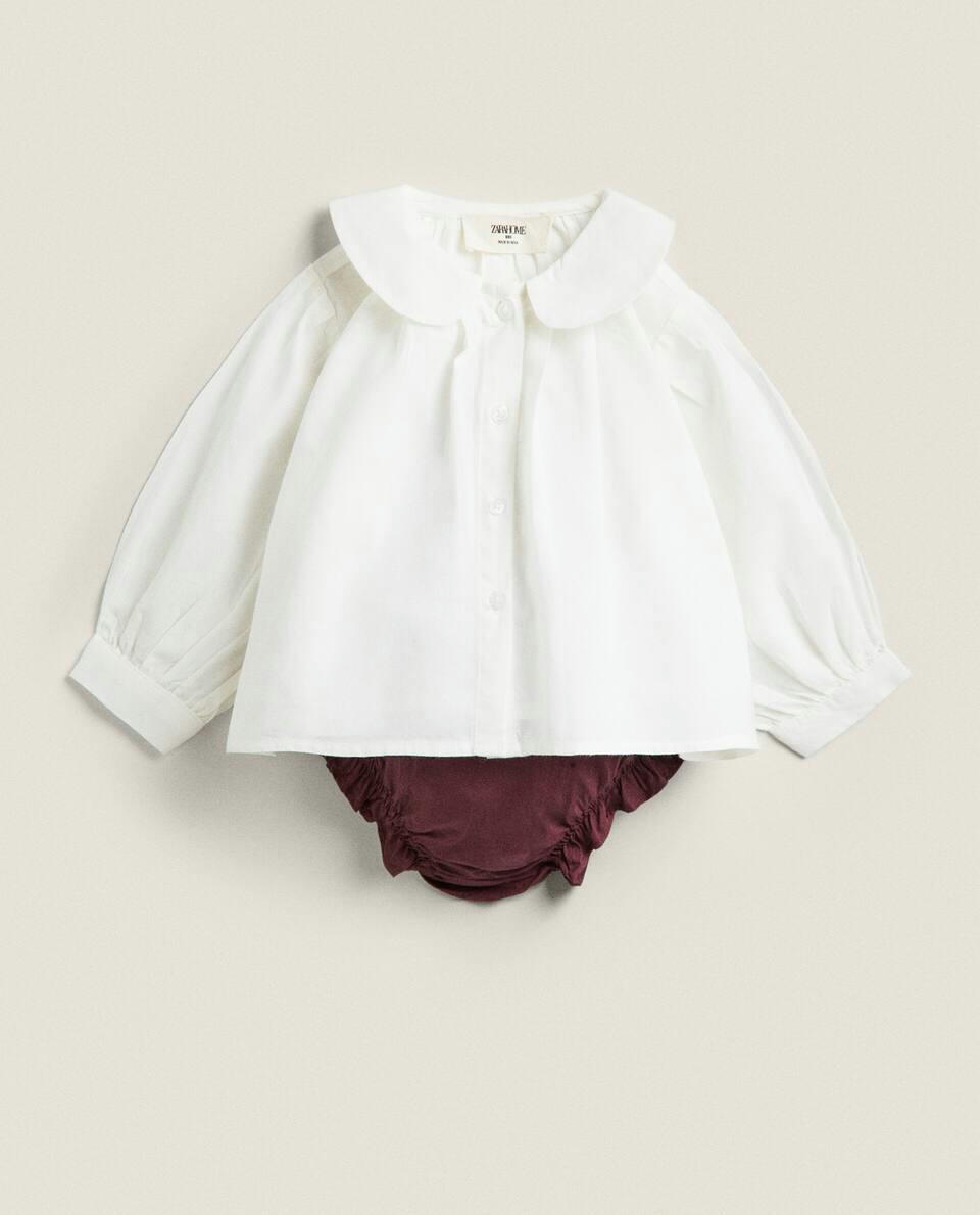 EMBROIDERED POPLIN BABY SHORTS