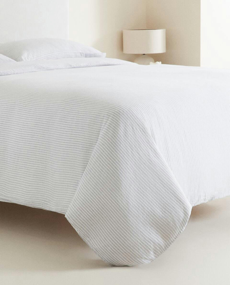 STRIPED LINEN DUVET COVER