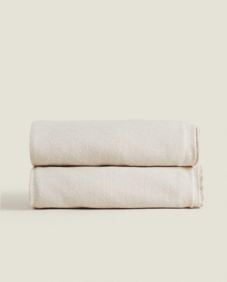 COTTON KNIT BLANKET