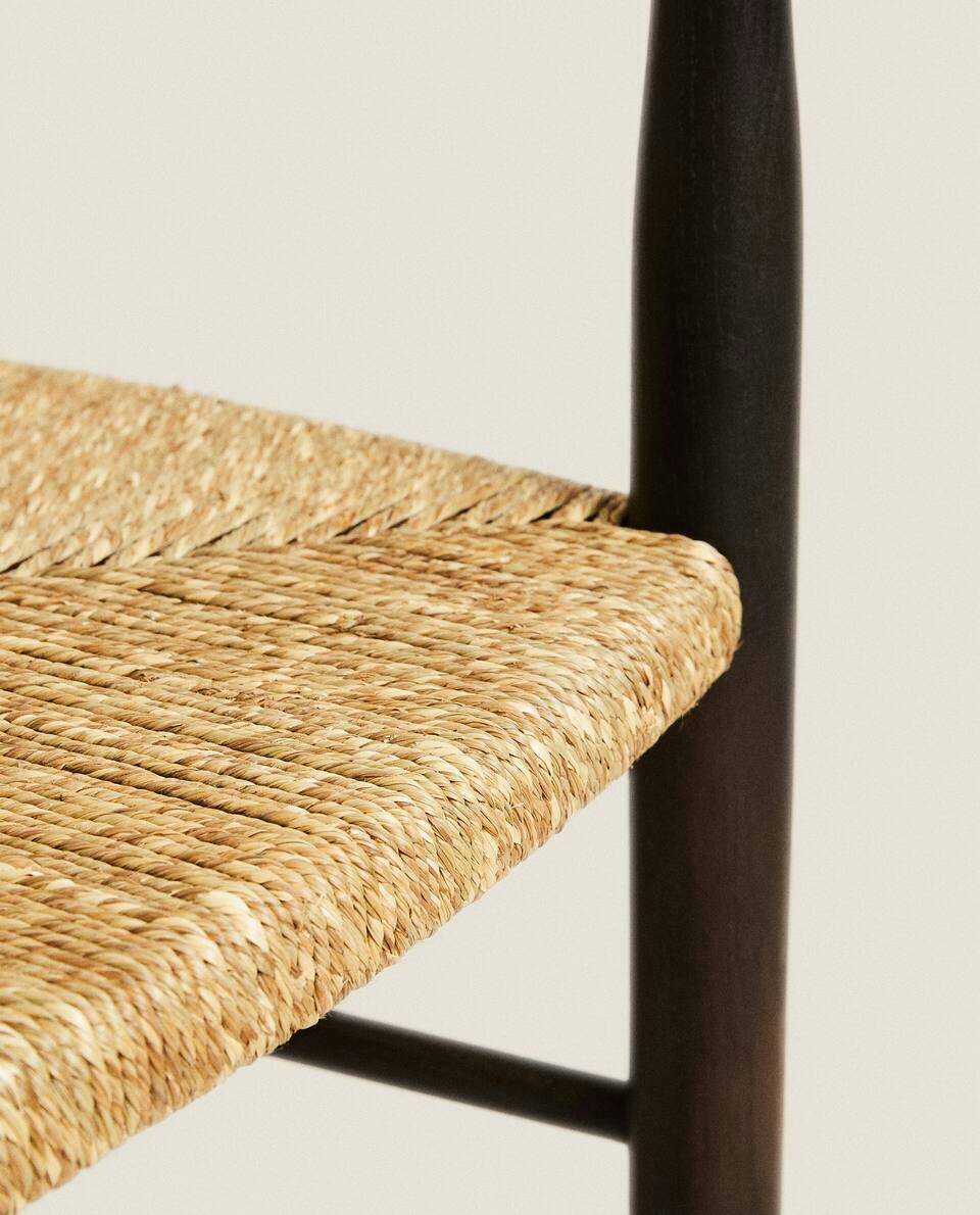 ASH AND SEAGRASS CHAIR WITH ARM RESTS