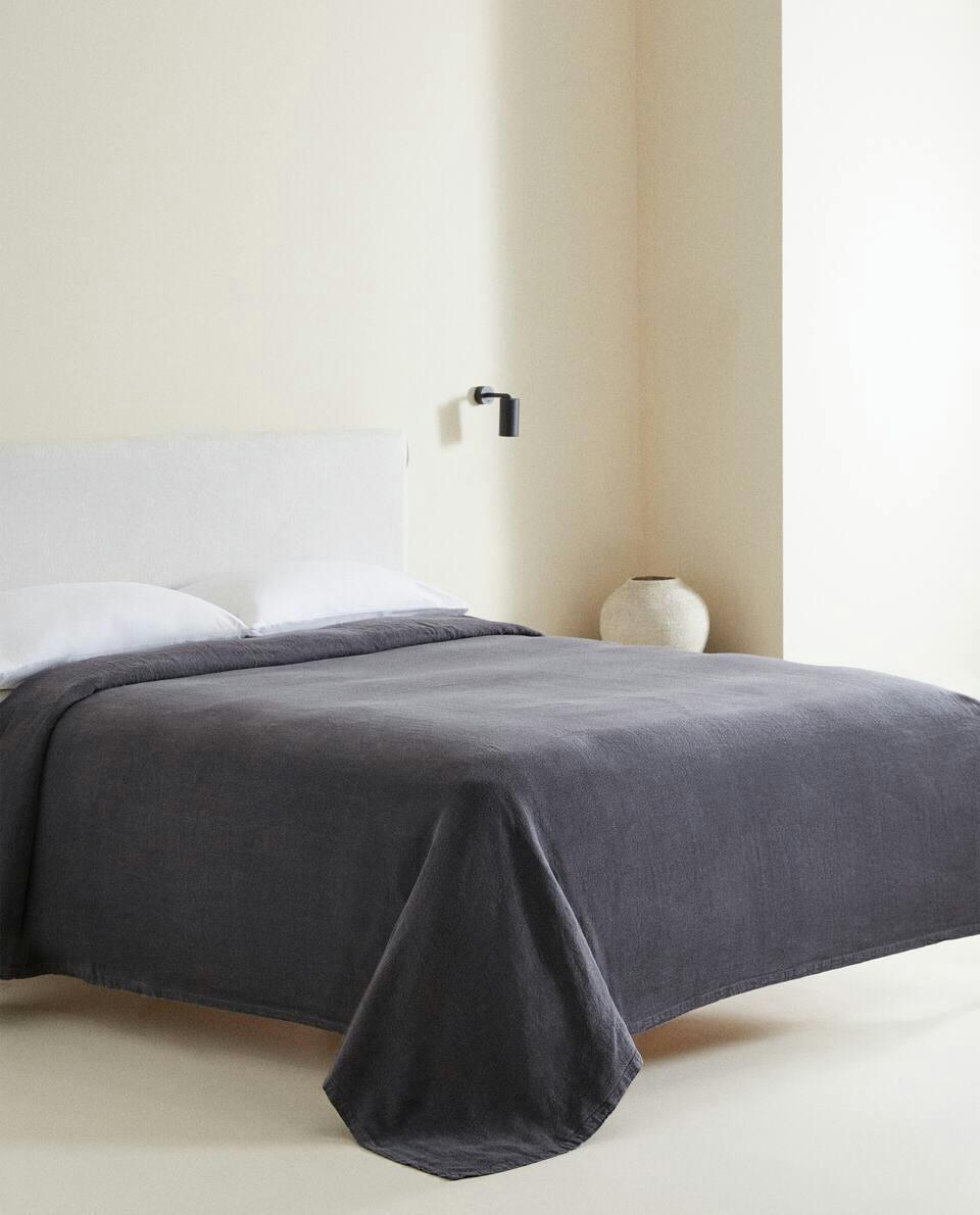 WASHED LINEN BEDSPREAD (400 GxM2)