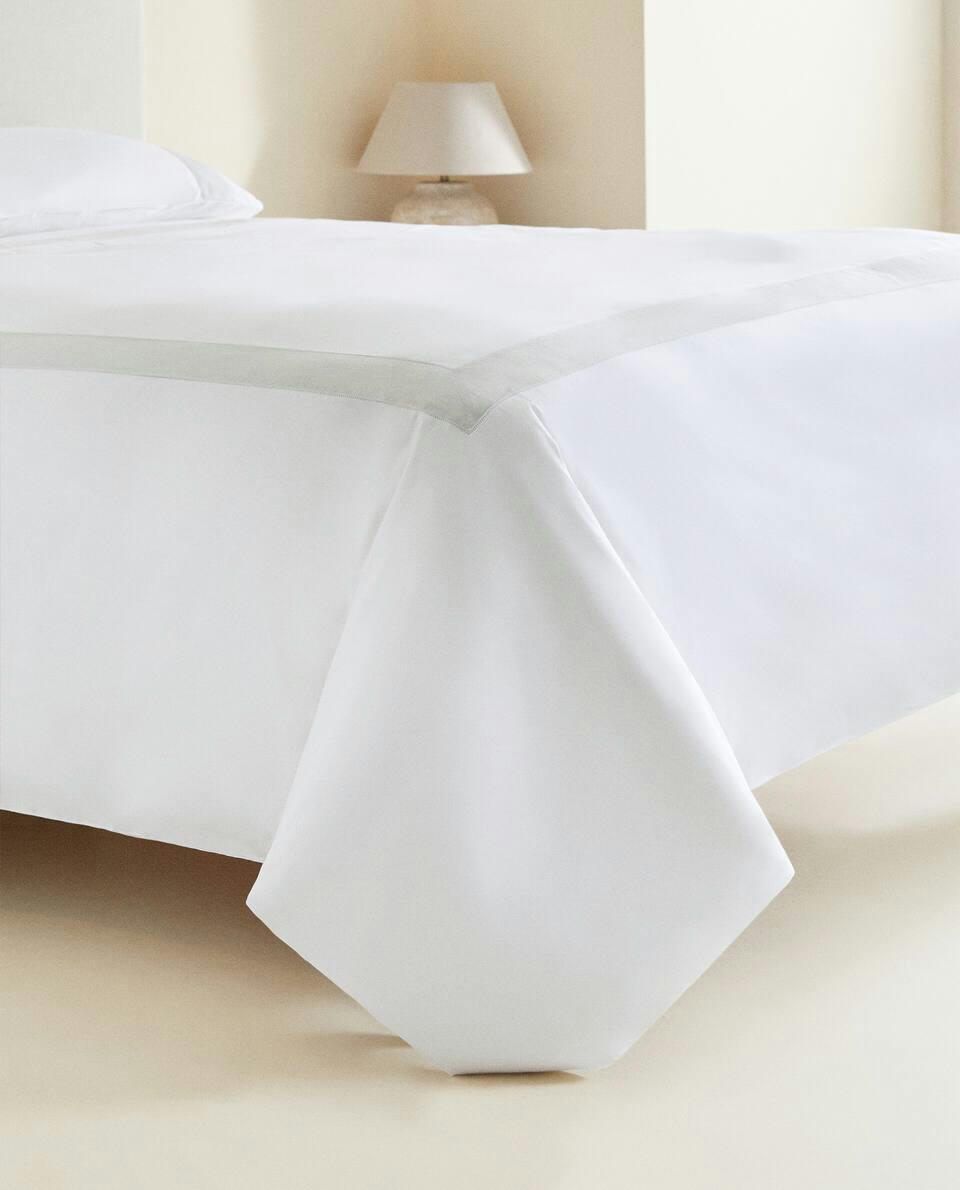 DUVET COVER WITH LINEN BORDER