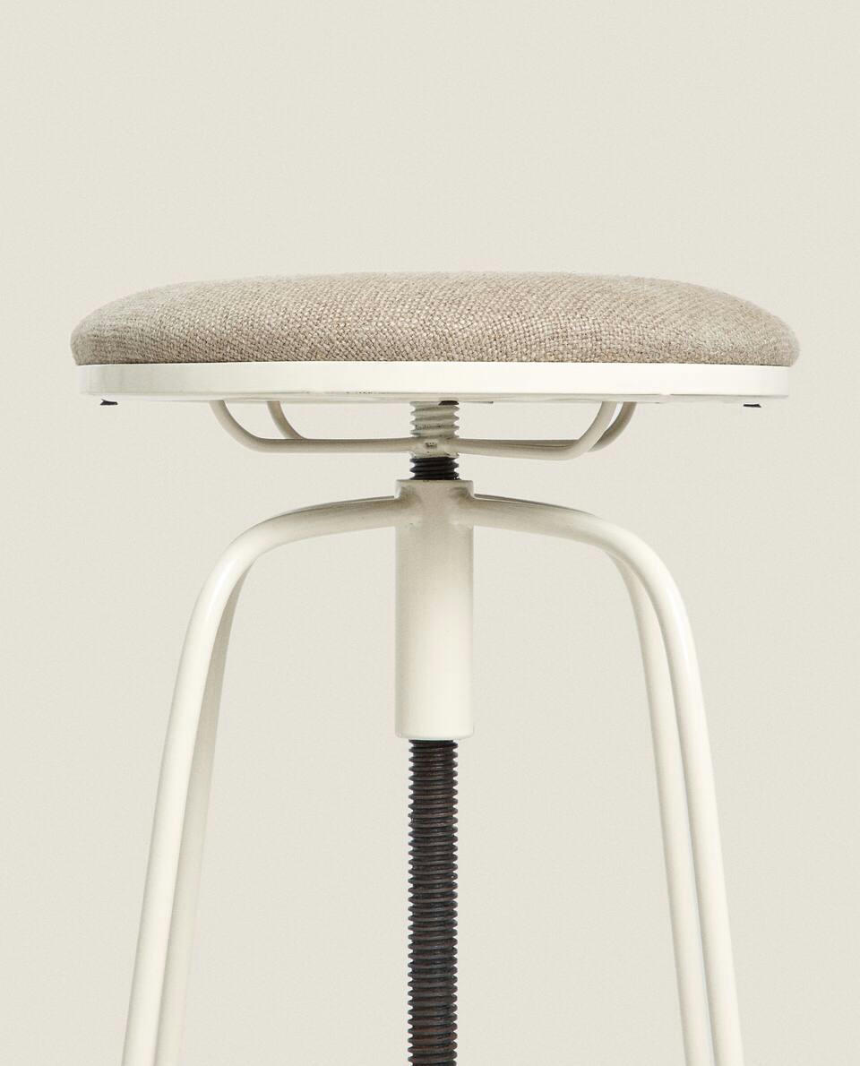 LINEN SWIVEL STOOL