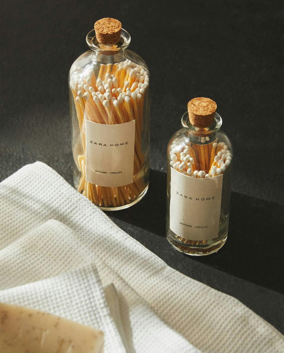 LARGE GLASS JAR WITH MATCHES