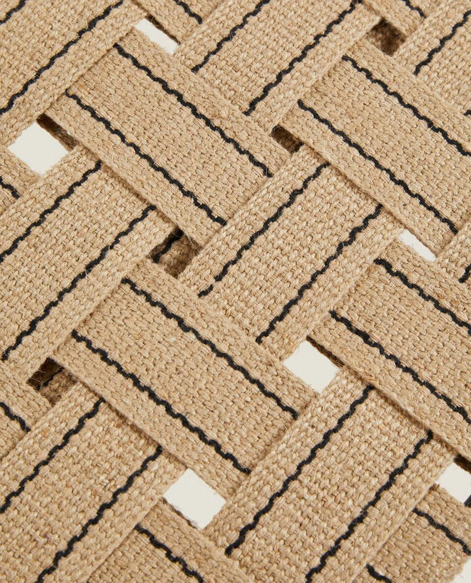 WOVEN JUTE METAL BENCH