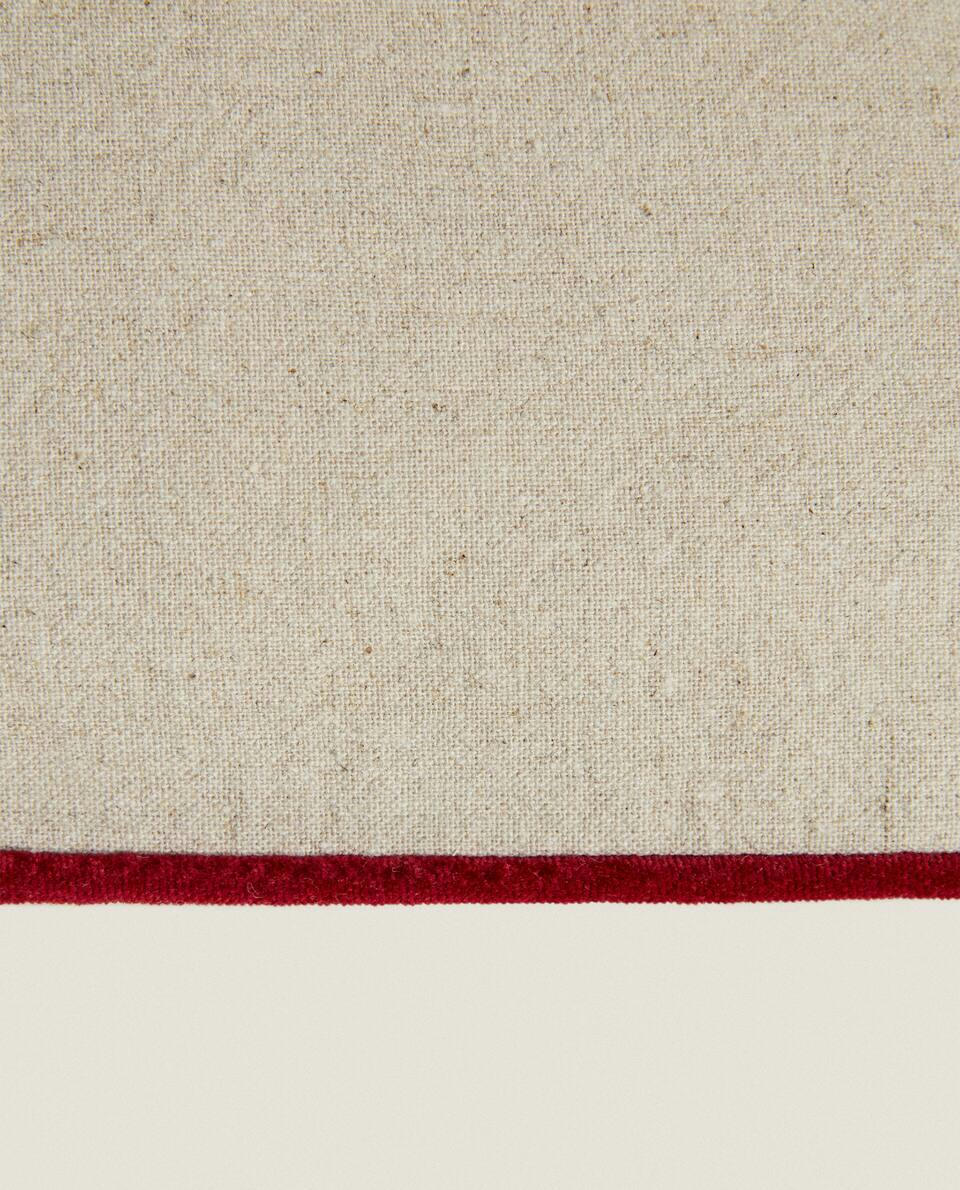 CUSHION COVER COTTON LINEN CHRISTMAS PIPING