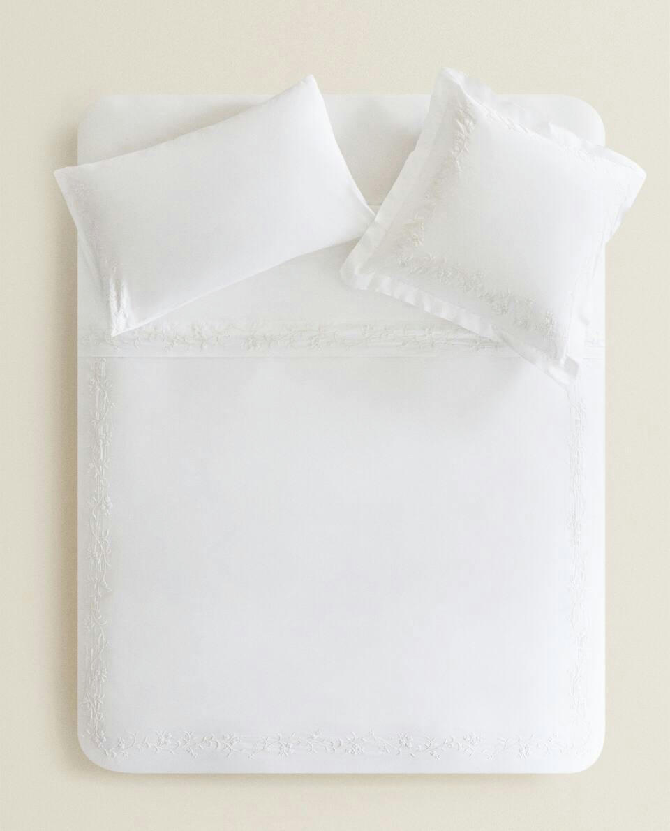 FLORAL EMBROIDERY DUVET COVER