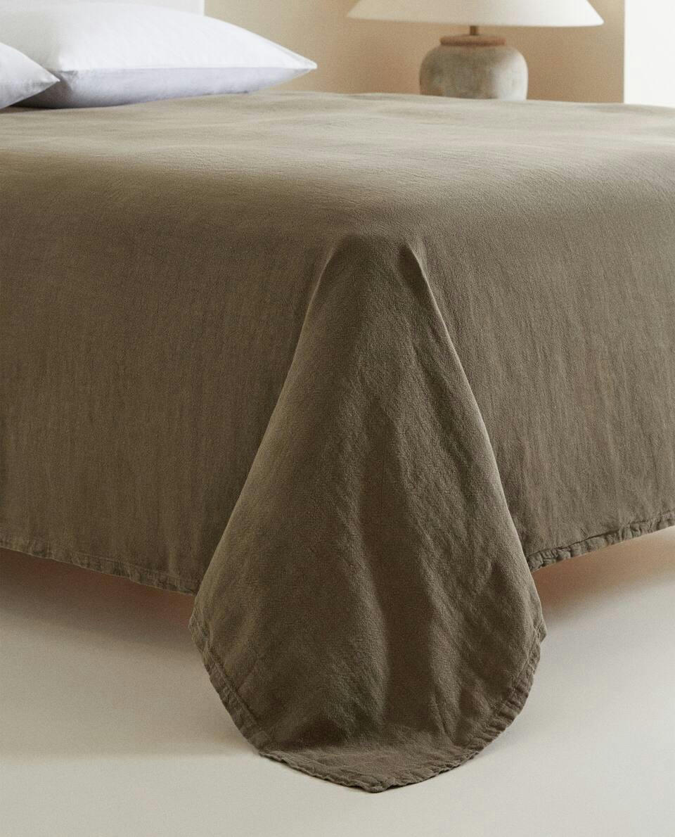 WASHED LINEN BEDSPREAD (400 GxM2)