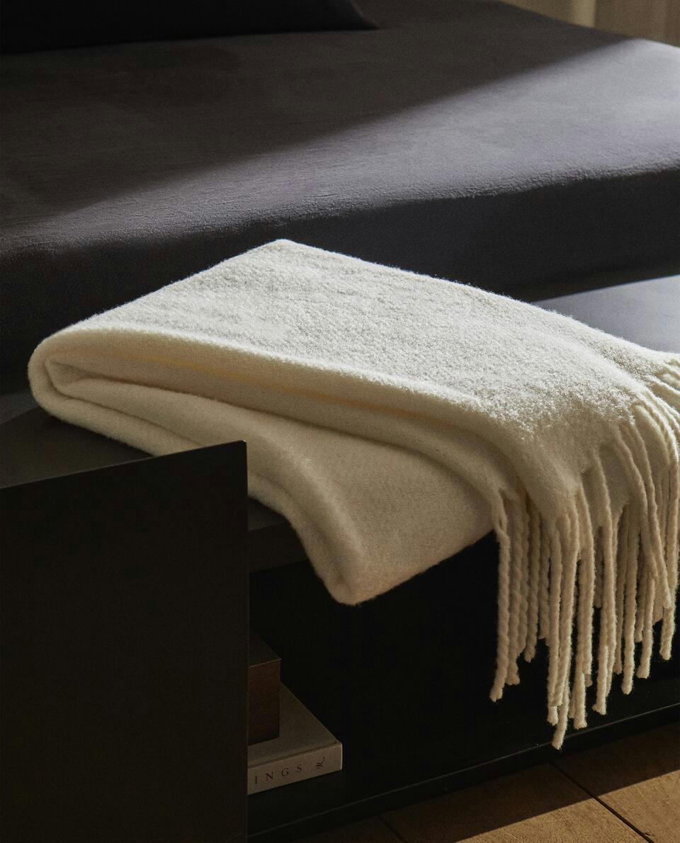 FRINGED WOOL BLANKET