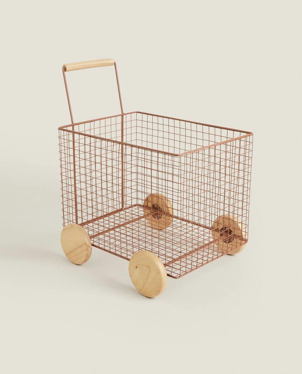 METAL TROLLEY WITH WHEELS